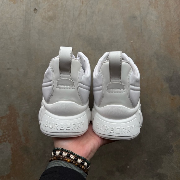 Burberry Axburton Quilted Leather Sneakers - White - Picture 7 of 9
